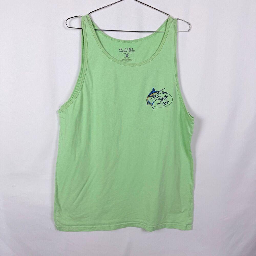 Salt Life Sleeveless T-Shirt Tank Top Green Merlin Fishing Beach Coastal XL